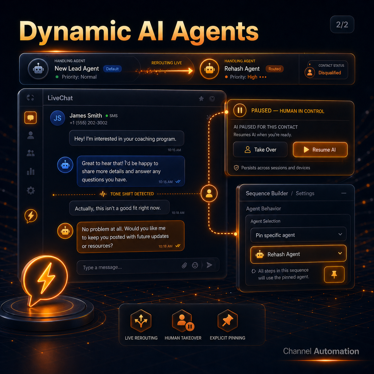 Dynamic AI Agents LiveChat