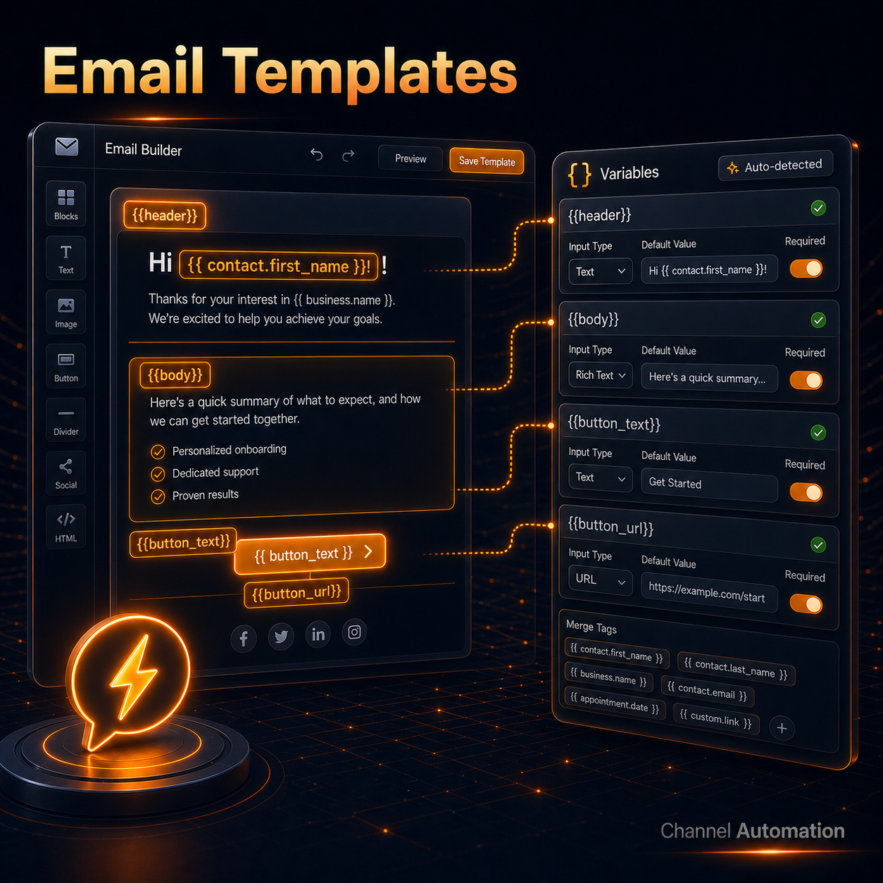 Email Templates Variable Slots